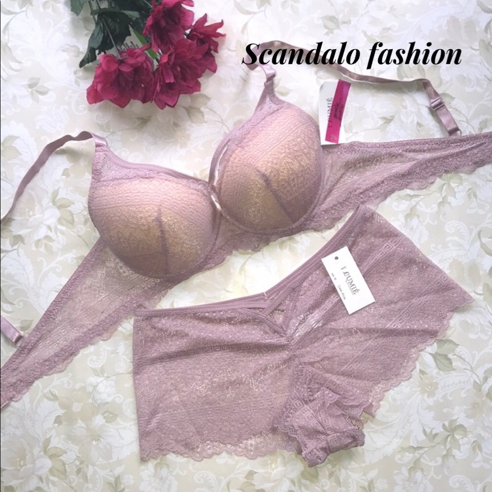 Set Push up Gentle Lace Bra  & Cheeky Panty Underwear. NWT